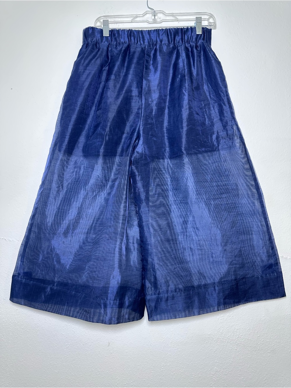 NWT Anthropologie Dolan Sheer Crop Culottes Wide Leg Organza Trousers Pants Navy - Picture 4 of 16